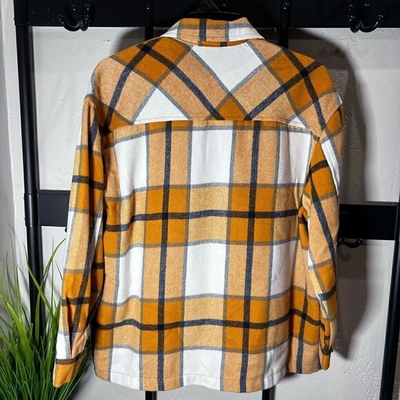 HFX Ladies’ Shirt Jacket plaid yellow size medium - Picture 7 of 16